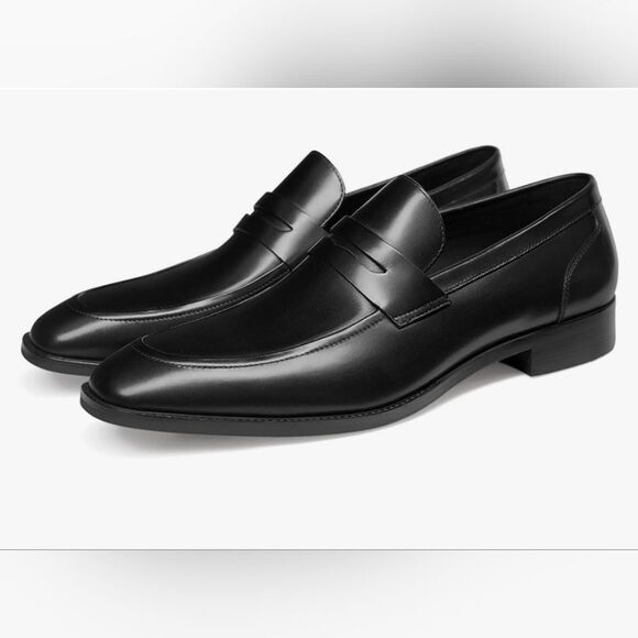 Gifennse Other - Gifennse Men's NWOT Black Leather Slip On Narrow Fit Loafer Dress Shoes Size 7